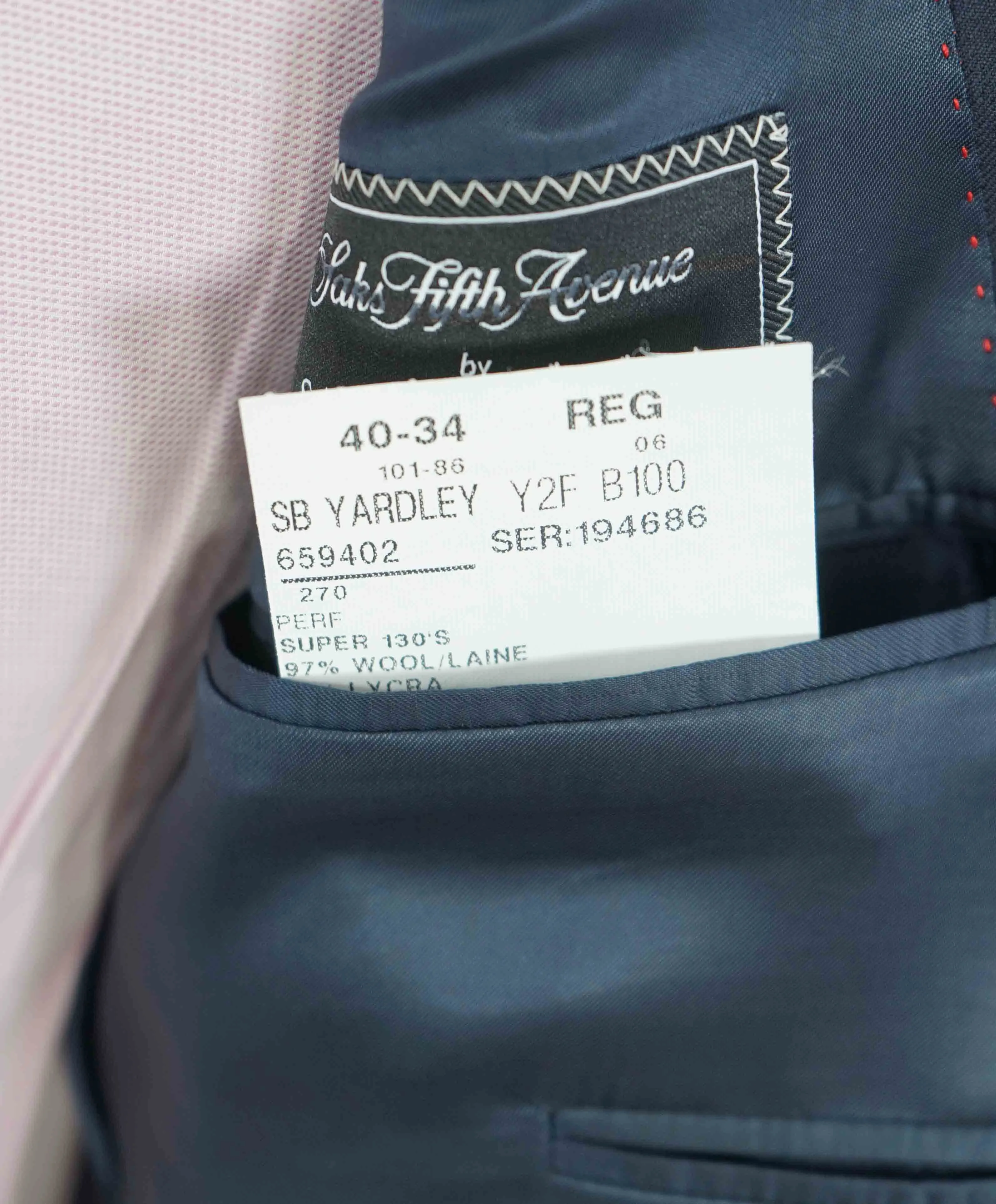 $995 SAMUELSOHN - *PERFORMANCE* Navy Blue Premium Grade Blazer - 40R