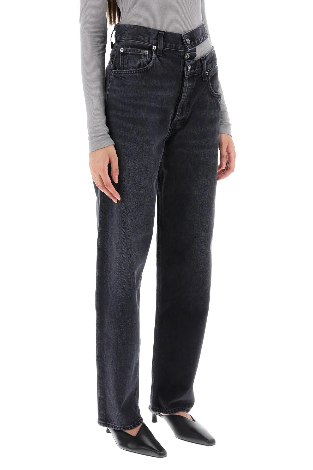 Agolde broken waistband  straight jeans