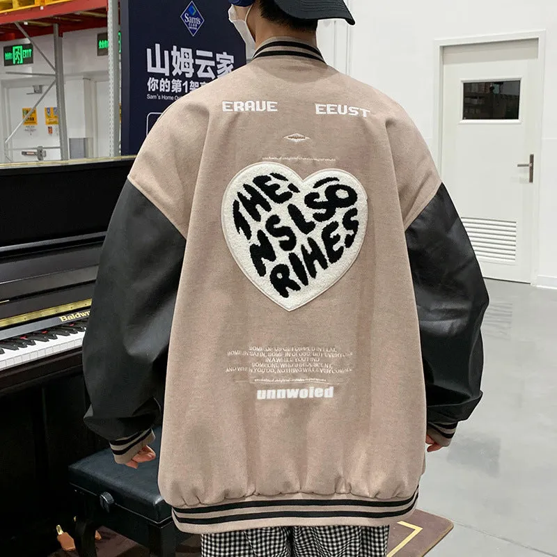 Alaska Varsity Jacket Baseball Uniform Stitching Loose Hip Hop Jacket Men's Jacket