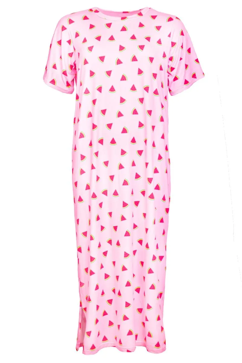 Alma T-Shirt Dress | Pink Watermelon | Kjole fra Liberté