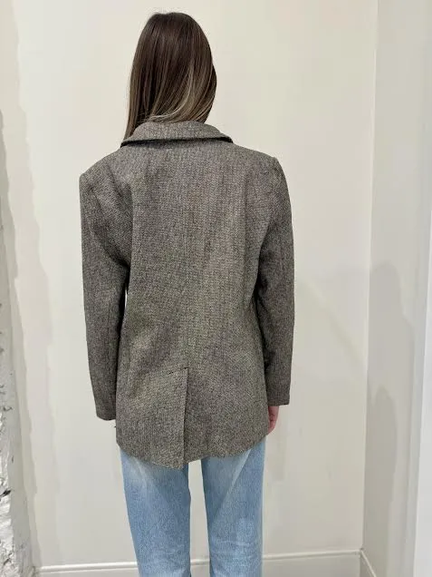 Avenues Buttoned Blazer w/ Pockets, Grey