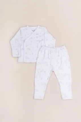 Babycottons My Fluffy Sheep Kimono Top & Convertible Pants Set Grey