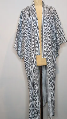 Black & White Patterned Japanese Unisex Kimono