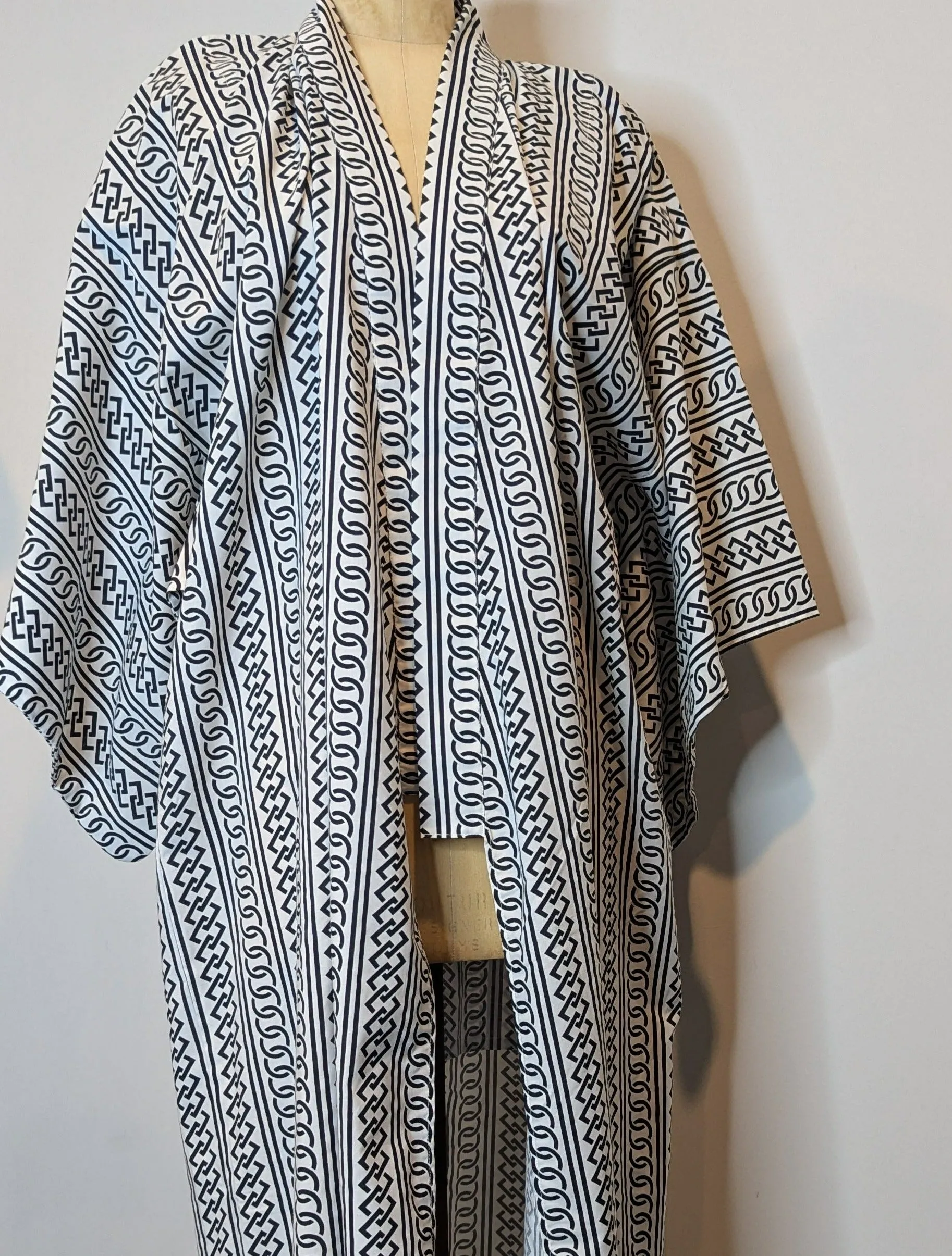 Black & White Patterned Japanese Unisex Kimono