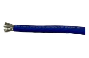 BY THE FOOT: Full Tilt 4 Gauge BLUE Tinned OFC Oxygen Free Copper Power/Ground Cable/Wire AWG