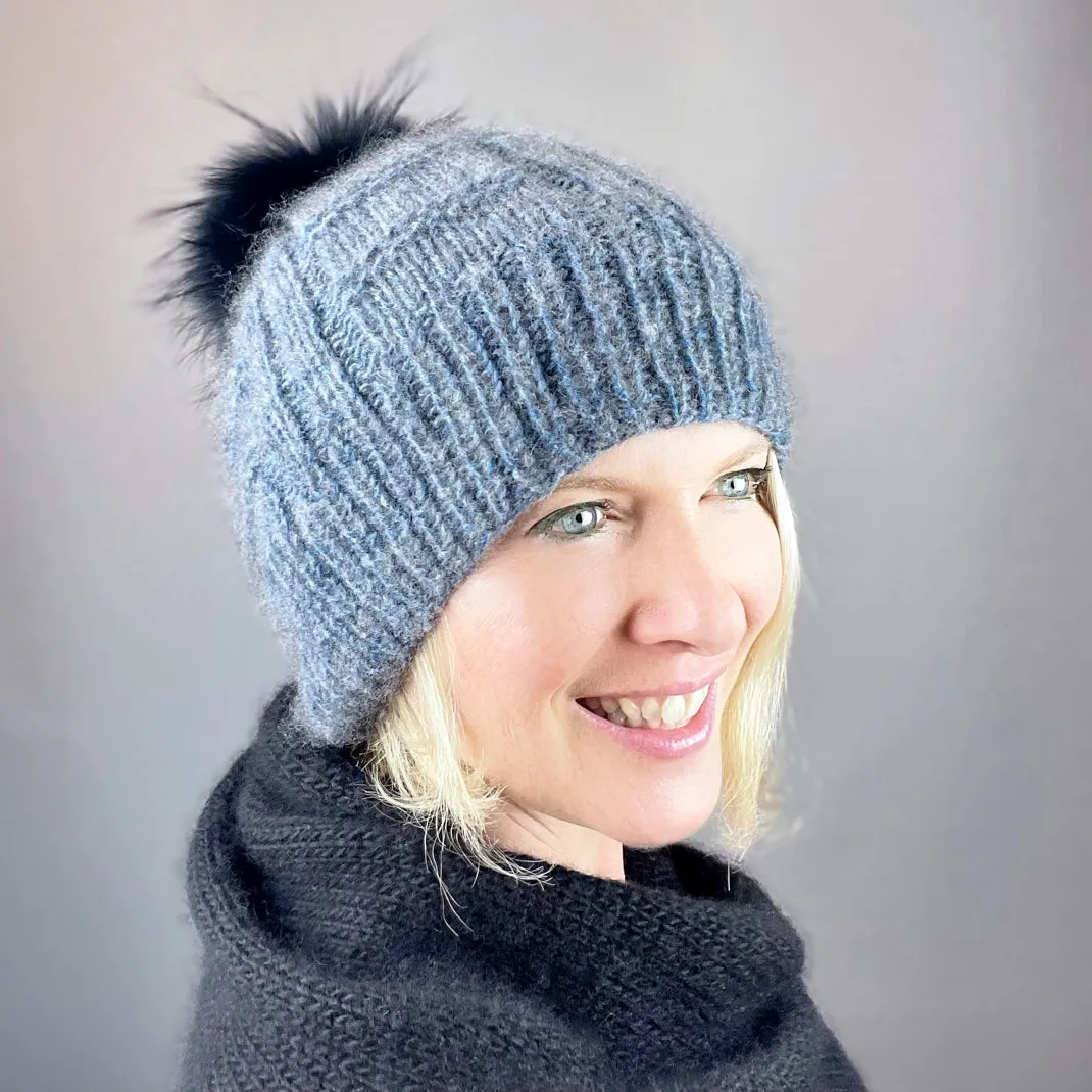 Column and Ridge Hat Knitting Kit | Jade Sapphire Peeeps & Knitting Pattern (#306B)