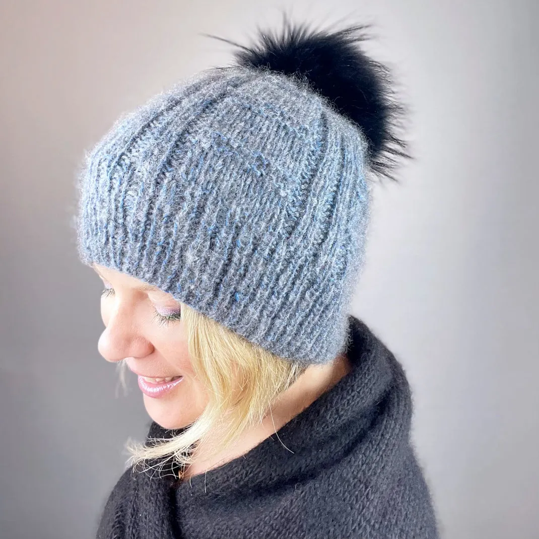 Column and Ridge Hat Knitting Kit | Jade Sapphire Peeeps & Knitting Pattern (#306B)