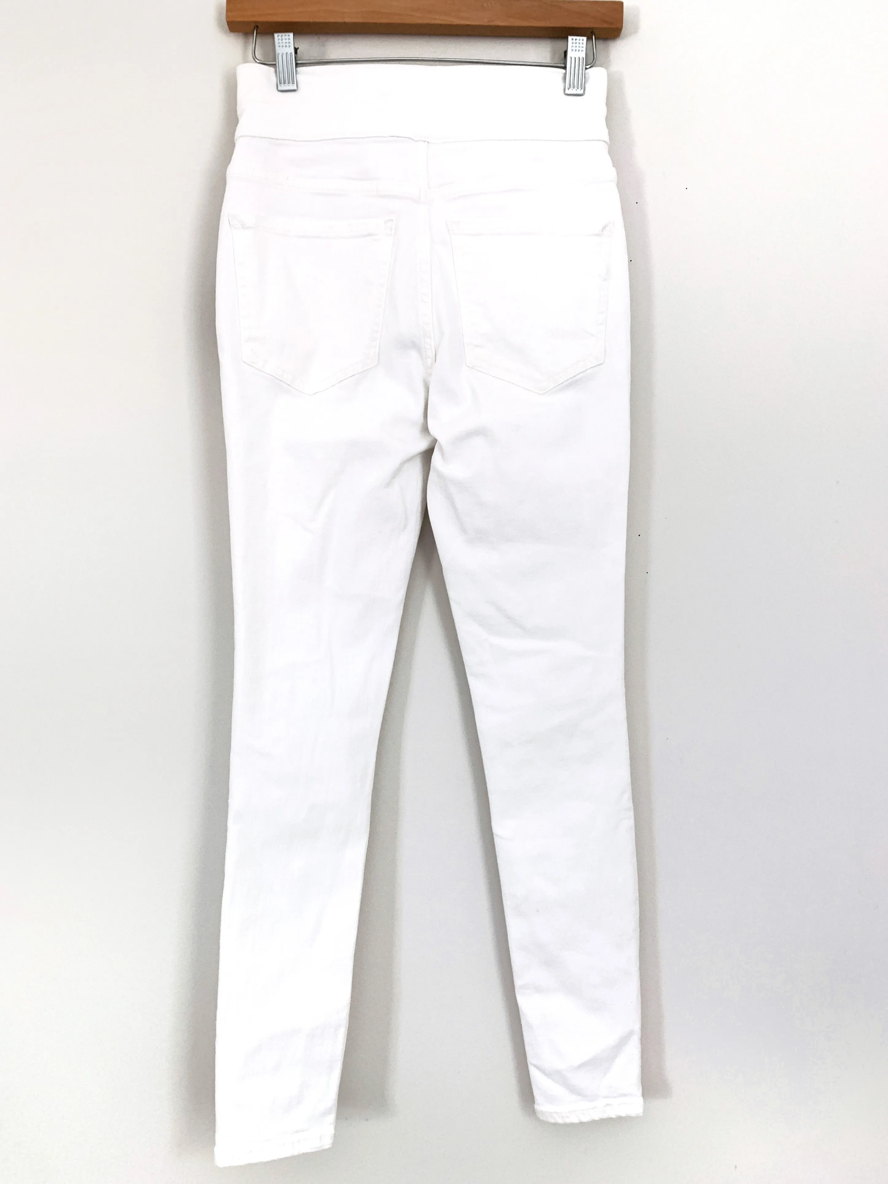 Express White Super High Rise Button Front Ankle Legging NWT- Size 2R (Inseam 26”)