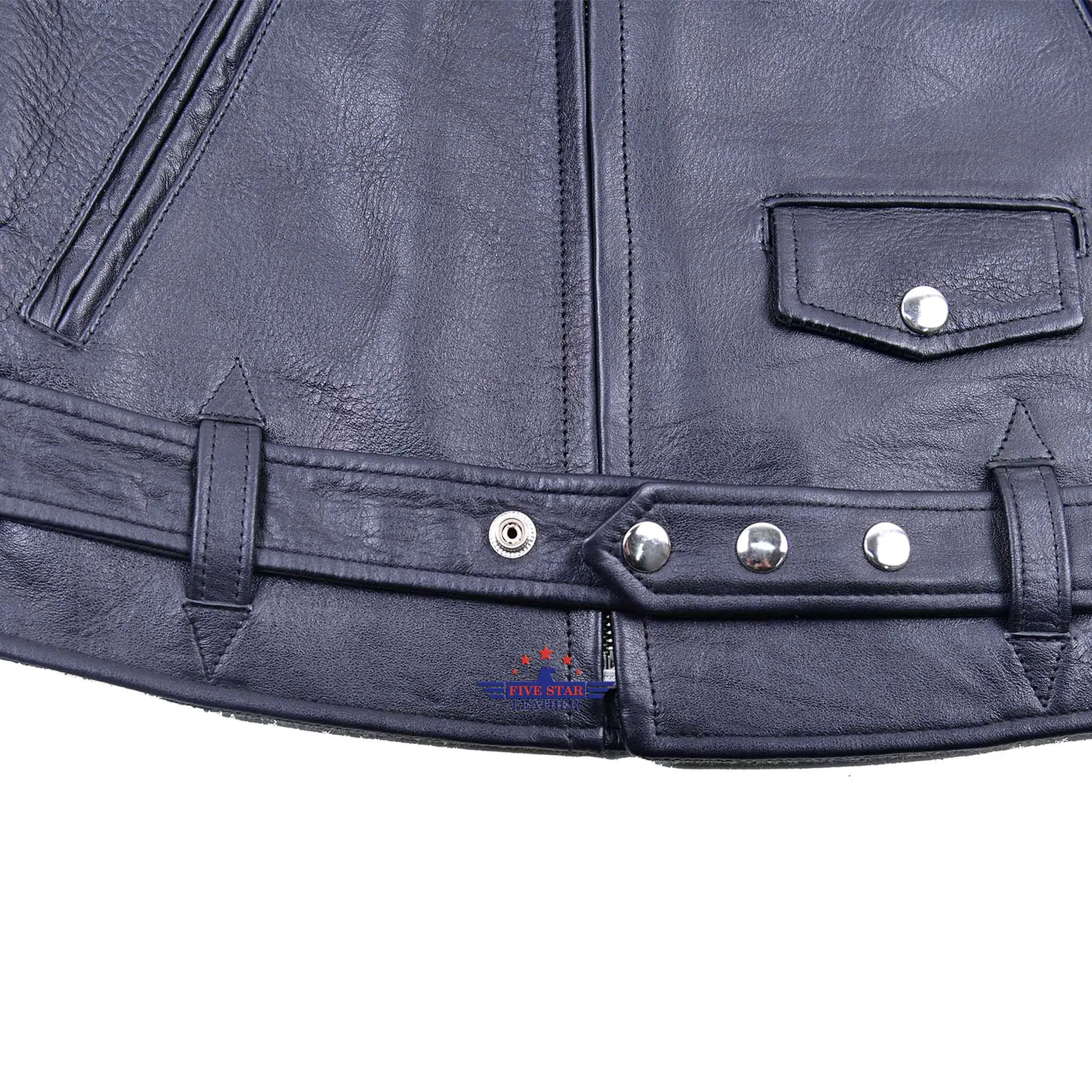 FiveStar Leather 1950's REBEL Jacket Black Horsehide leather