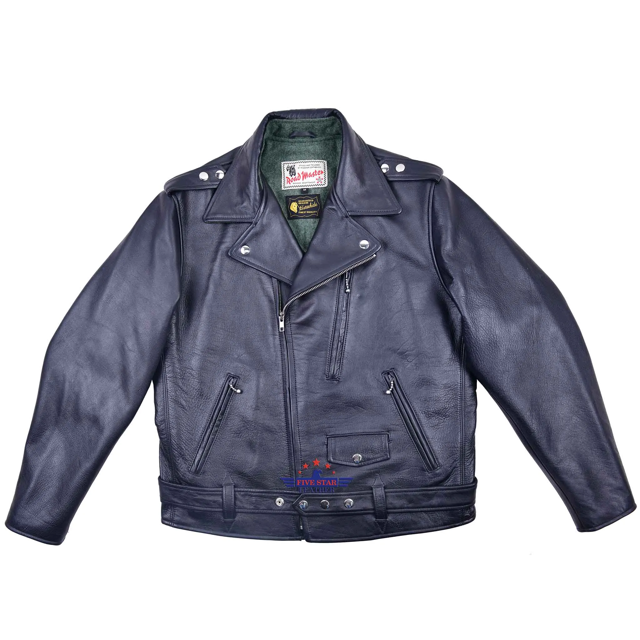 FiveStar Leather 1950's REBEL Jacket Black Horsehide leather