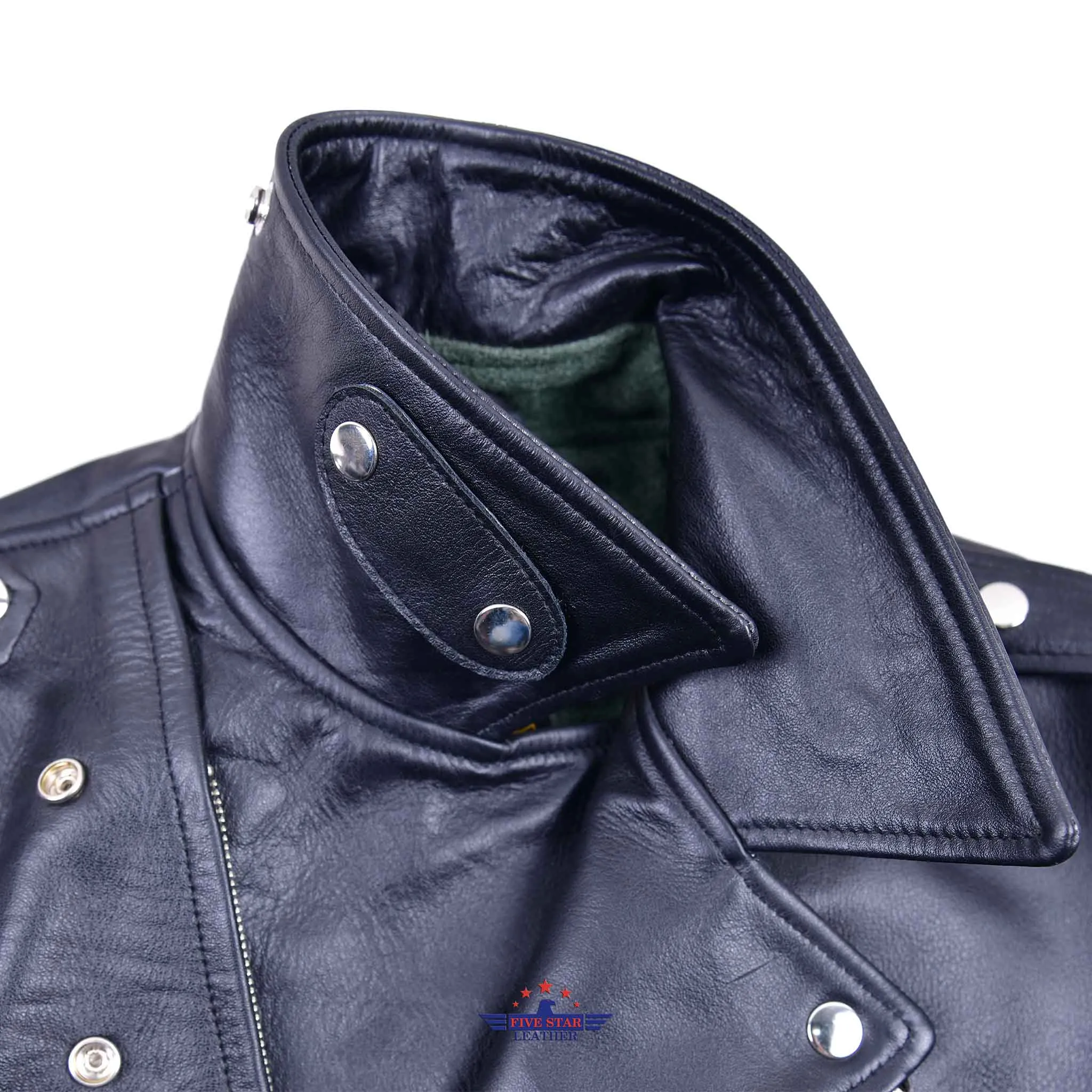 FiveStar Leather 1950's REBEL Jacket Black Horsehide leather