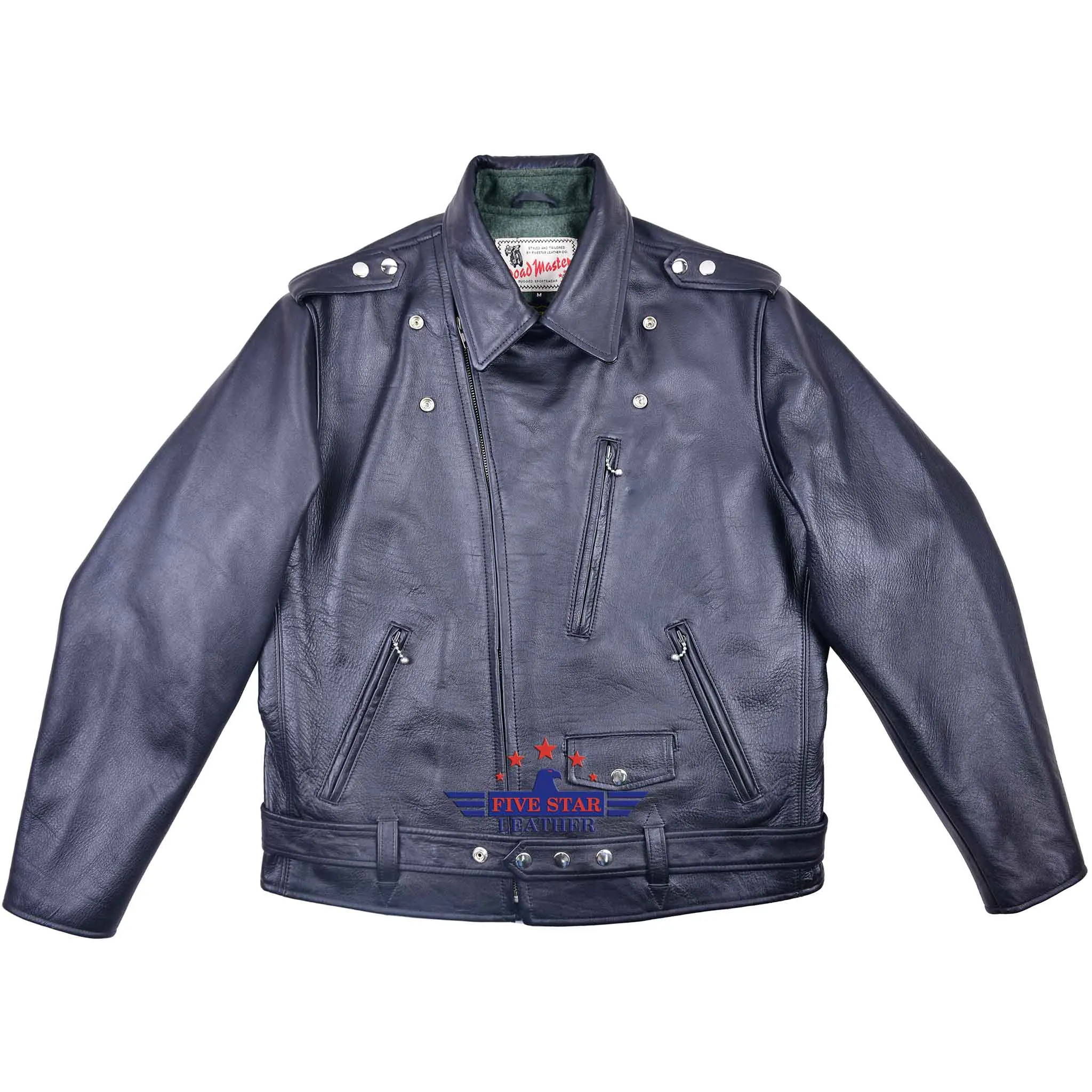 FiveStar Leather 1950's REBEL Jacket Black Horsehide leather