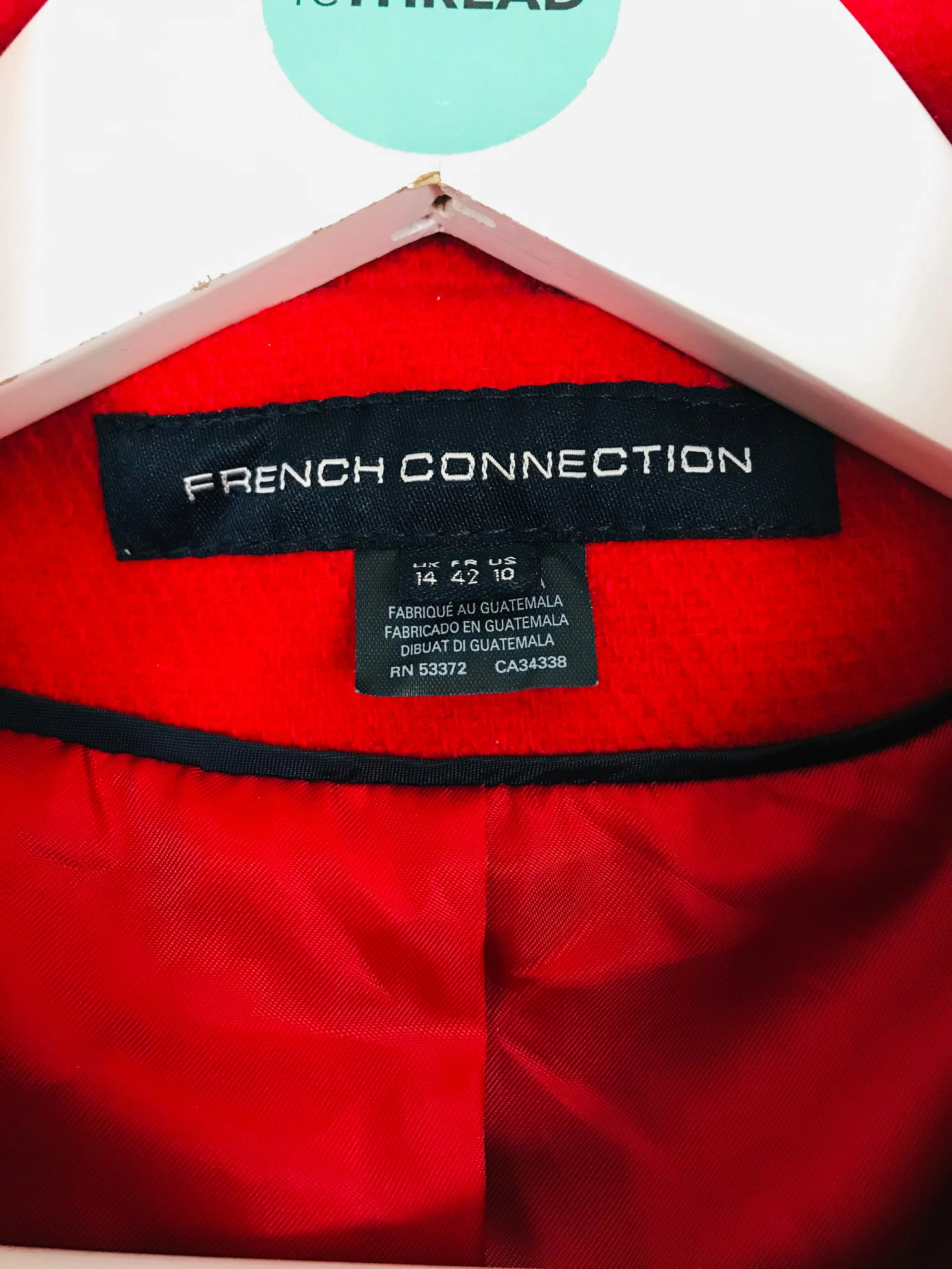 French Connection Women’s Wool Wrap Overcoat | UK14 | Red