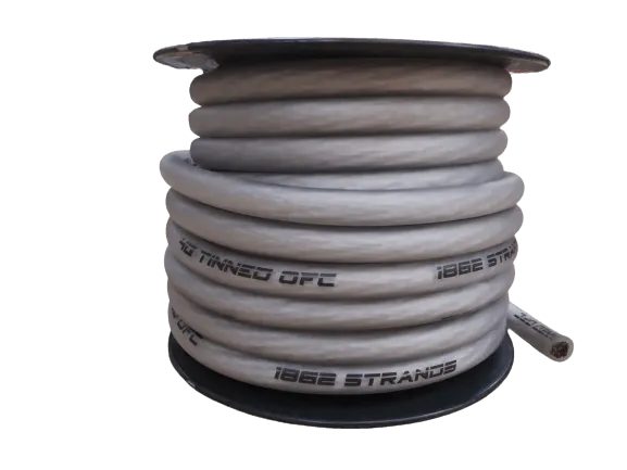 Full Tilt 4 Gauge Clear 50' OFC Power/Ground Cable/Wire