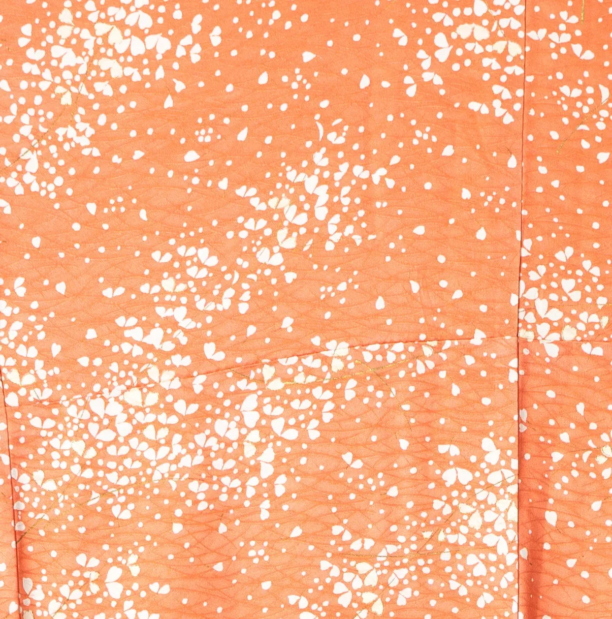 Ginkgo Orange Kimono - Vintage Silk Japanese - Autumn Fall Falling Leaves Cultural