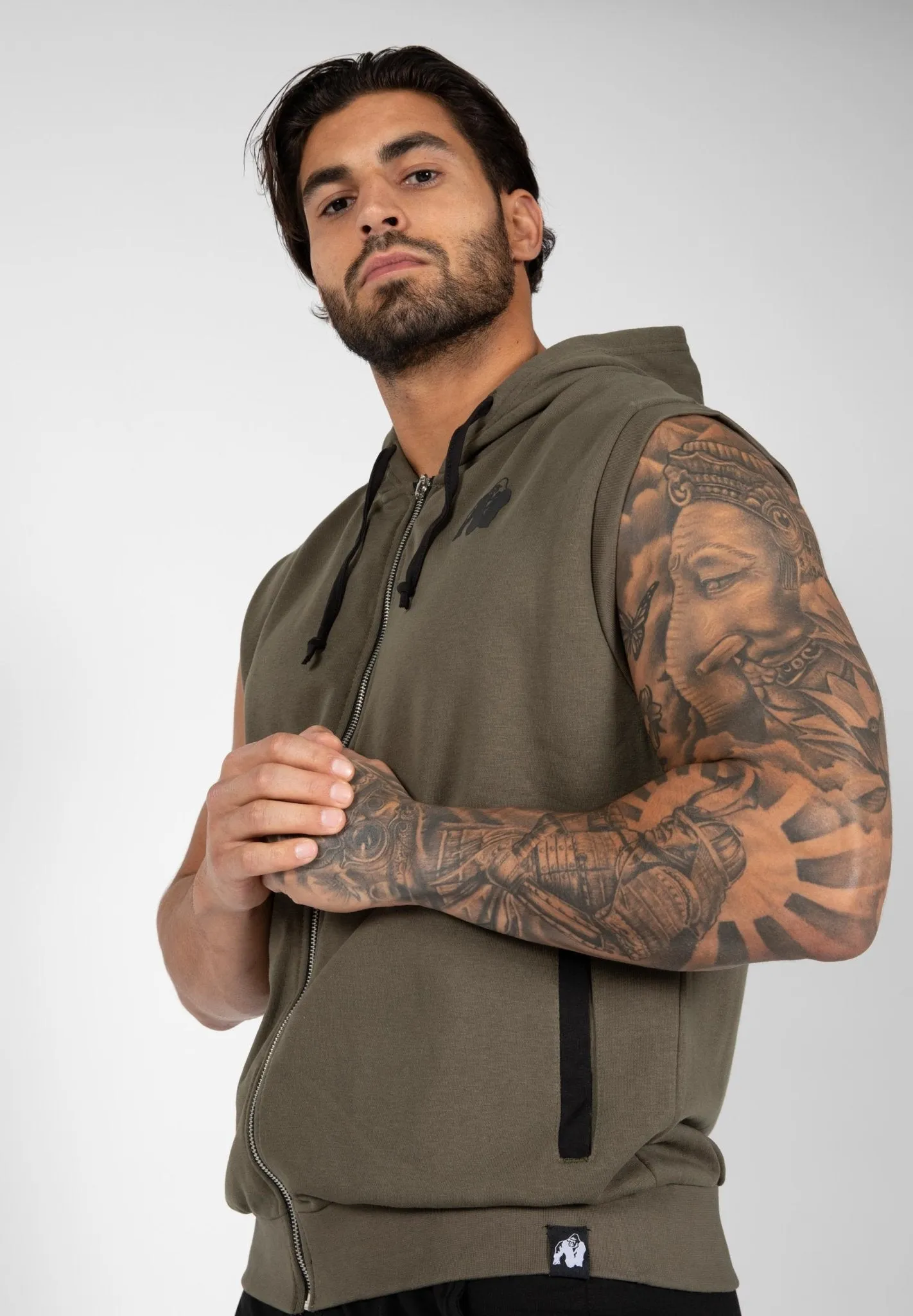 Gorilla Wear Springfield S-L Zipped Hoodie - Army Green