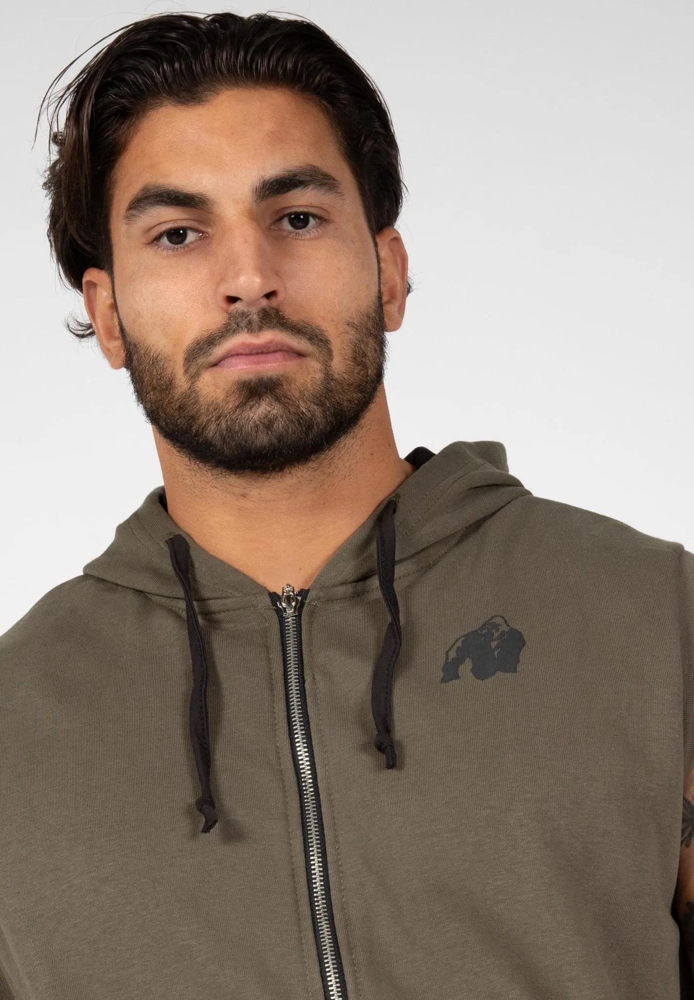 Gorilla Wear Springfield S-L Zipped Hoodie - Army Green