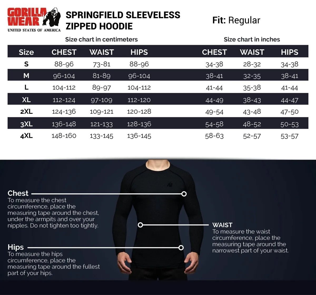 Gorilla Wear Springfield S-L Zipped Hoodie - Army Green