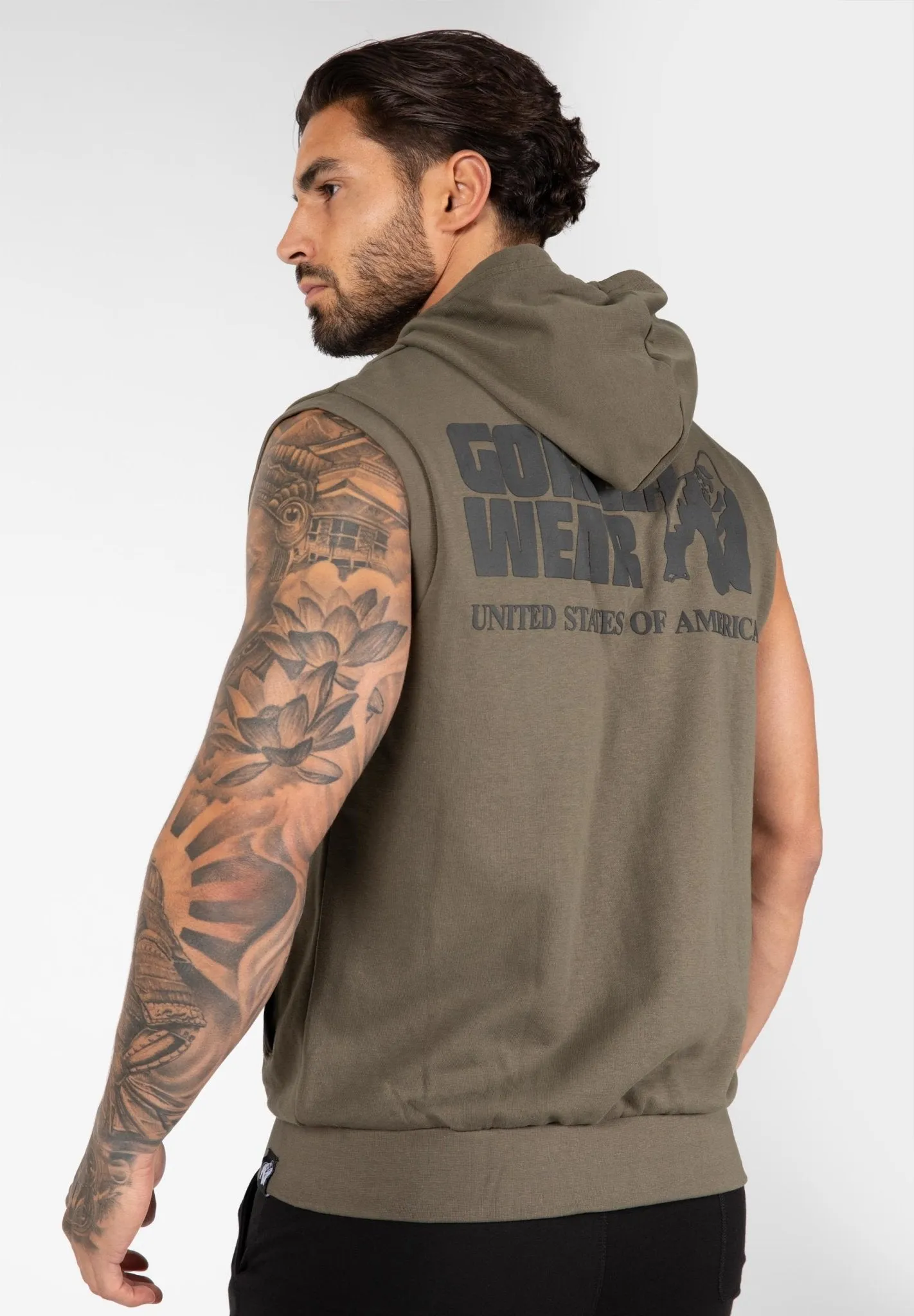 Gorilla Wear Springfield S-L Zipped Hoodie - Army Green
