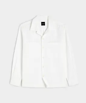 Italian Textured Overshirt in White
