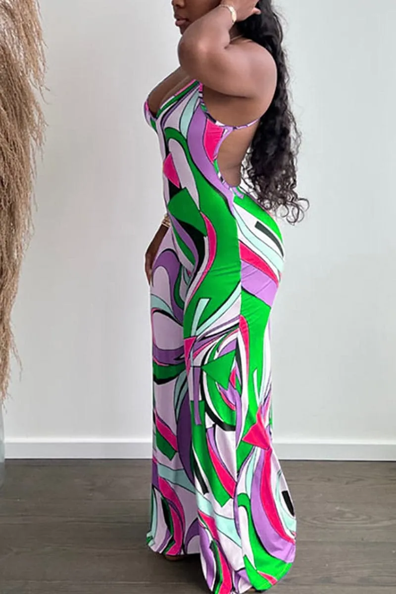 JC701 Multi Colour Print Jumpsuit