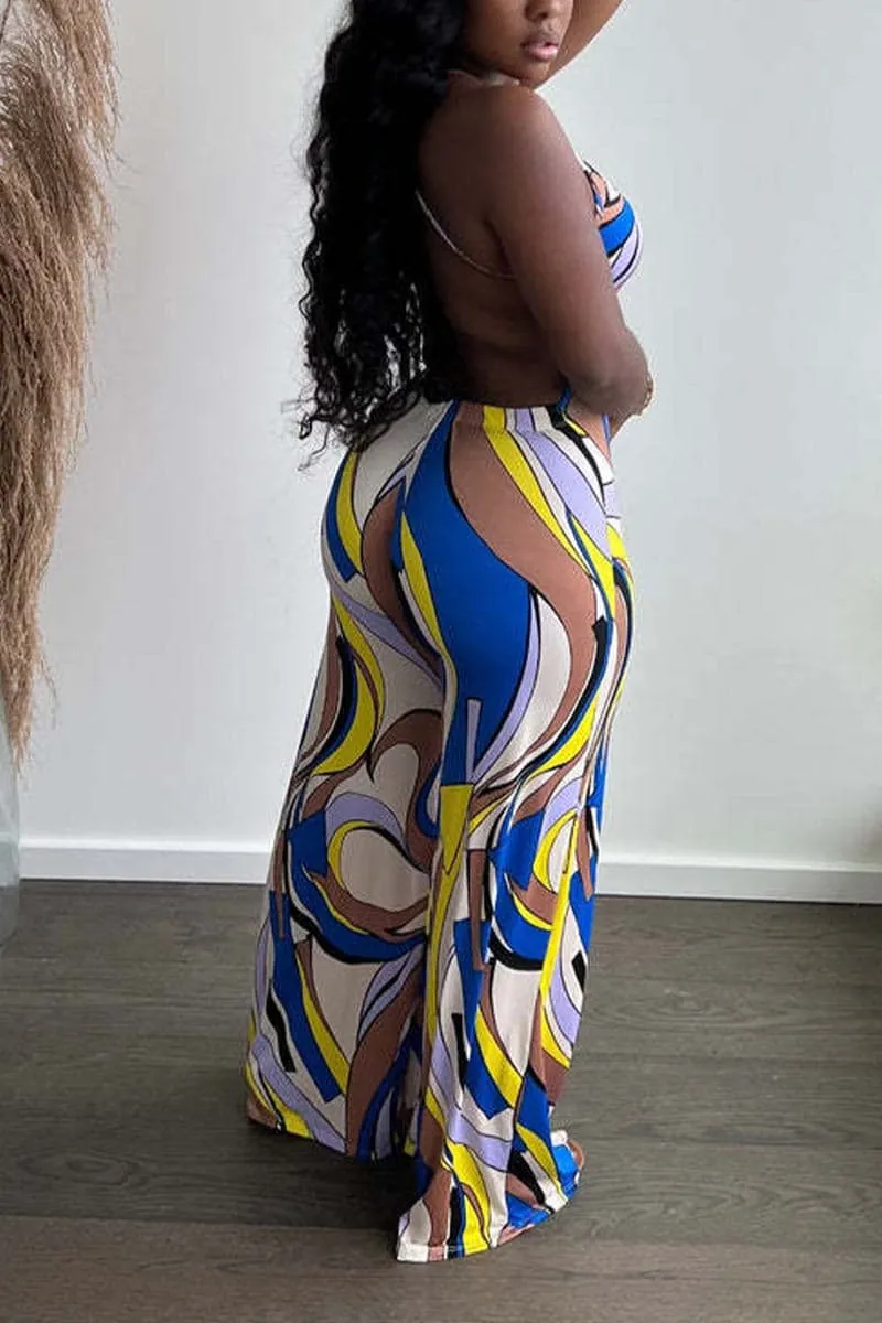 JC701 Multi Colour Print Jumpsuit
