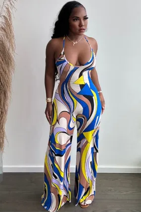 JC701 Multi Colour Print Jumpsuit