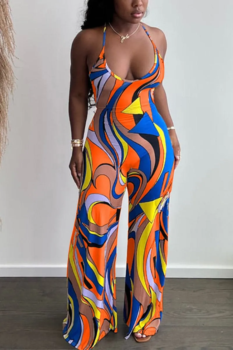 JC701 Multi Colour Print Jumpsuit
