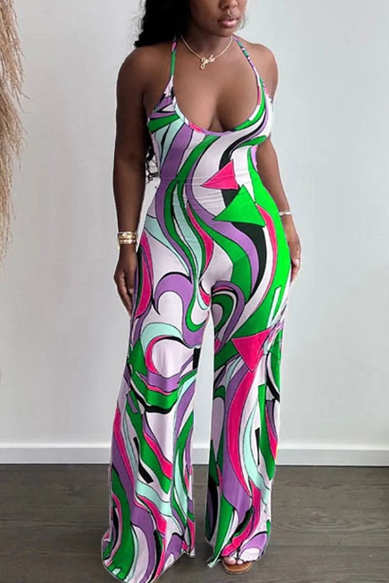 JC701 Multi Colour Print Jumpsuit