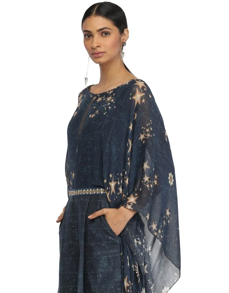 Kaftan Style Jumpsuit- Blue