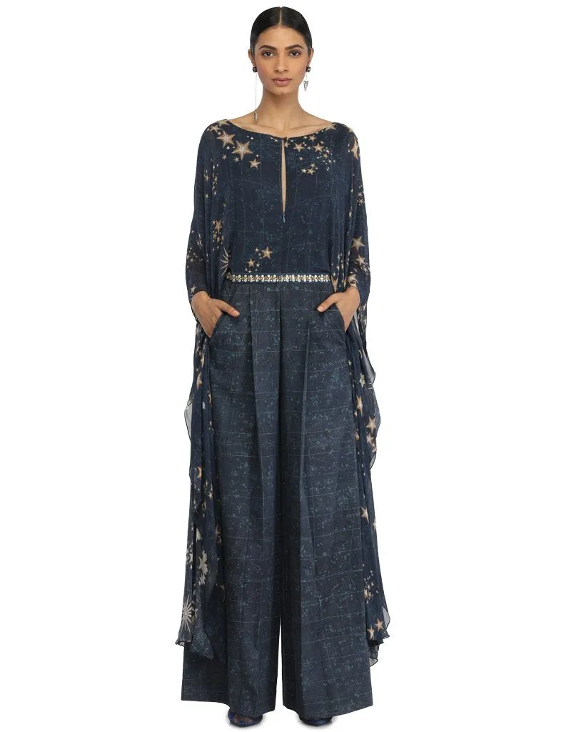 Kaftan Style Jumpsuit- Blue