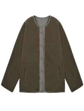 Kappy Reversible Fleece Jacket Khaki