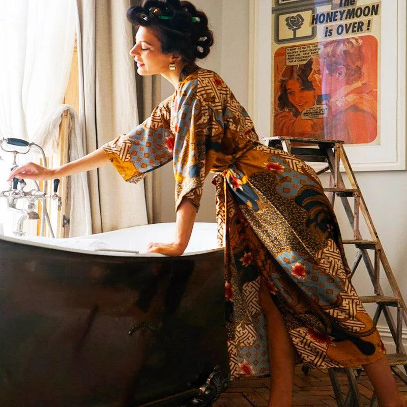 Kimono Long en Soie Femme