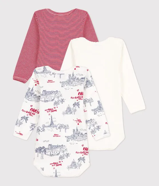 Long Sleeve Paris Theme Onesies - 3 Pack