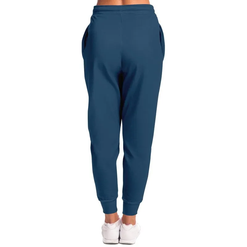 Medium Dark Blue Joggers | Unisex | with PLUS sizes | Medium Dark Pastel Blue | C60M30Y0K60