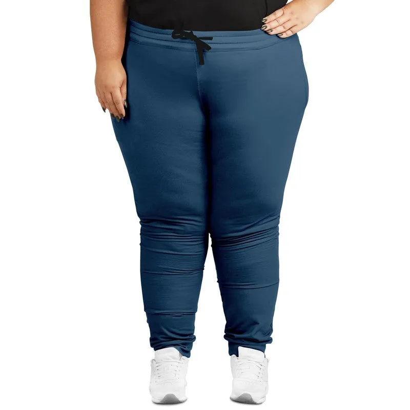 Medium Dark Blue Joggers | Unisex | with PLUS sizes | Medium Dark Pastel Blue | C60M30Y0K60