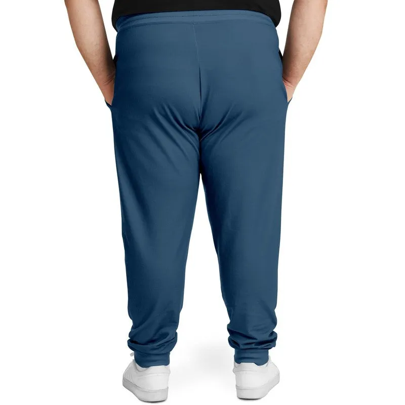 Medium Dark Blue Joggers | Unisex | with PLUS sizes | Medium Dark Pastel Blue | C60M30Y0K60