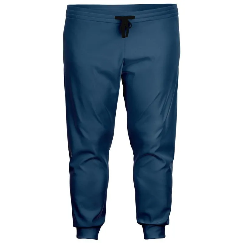 Medium Dark Blue Joggers | Unisex | with PLUS sizes | Medium Dark Pastel Blue | C60M30Y0K60