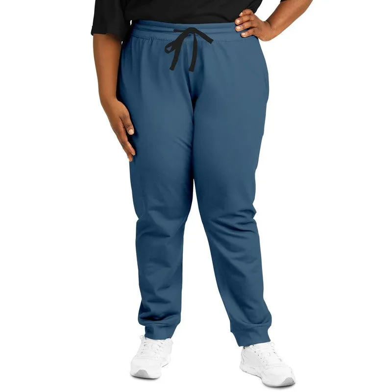 Medium Dark Blue Joggers | Unisex | with PLUS sizes | Medium Dark Pastel Blue | C60M30Y0K60