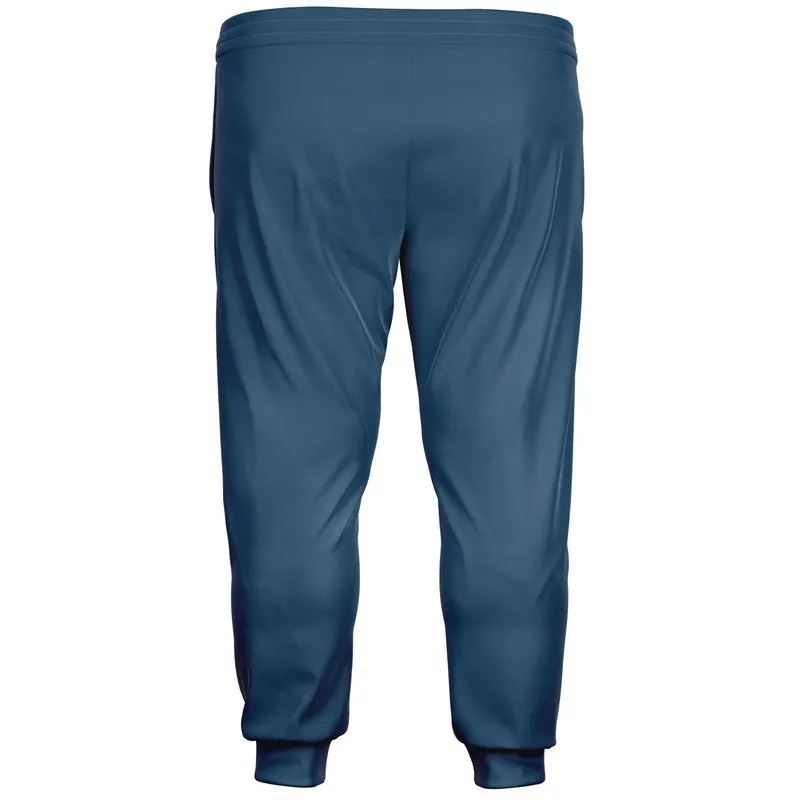 Medium Dark Blue Joggers | Unisex | with PLUS sizes | Medium Dark Pastel Blue | C60M30Y0K60