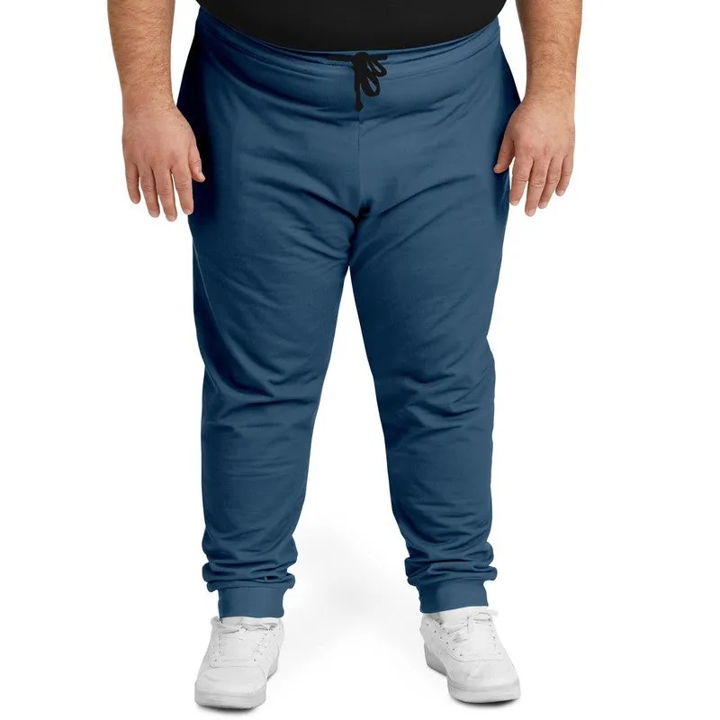 Medium Dark Blue Joggers | Unisex | with PLUS sizes | Medium Dark Pastel Blue | C60M30Y0K60