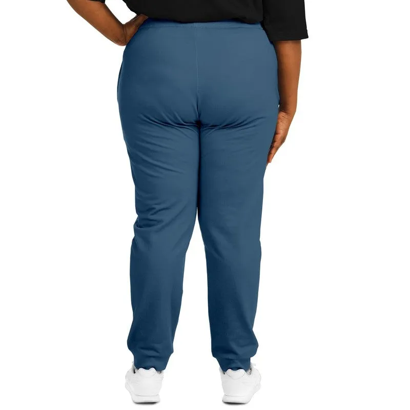 Medium Dark Blue Joggers | Unisex | with PLUS sizes | Medium Dark Pastel Blue | C60M30Y0K60