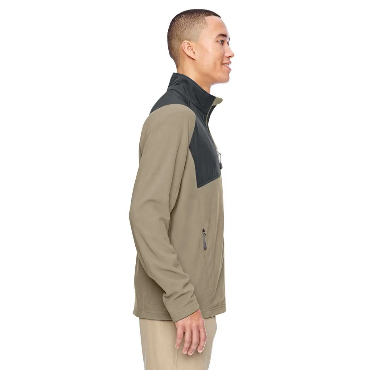 North End Men's Stone Excursion Trail Fabric-Block Fleece Jacket