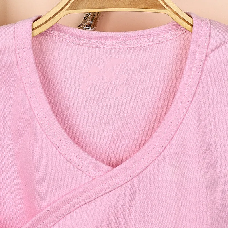 Organic Cotton Kimono Top For Baby Girl | Front Open | Pink