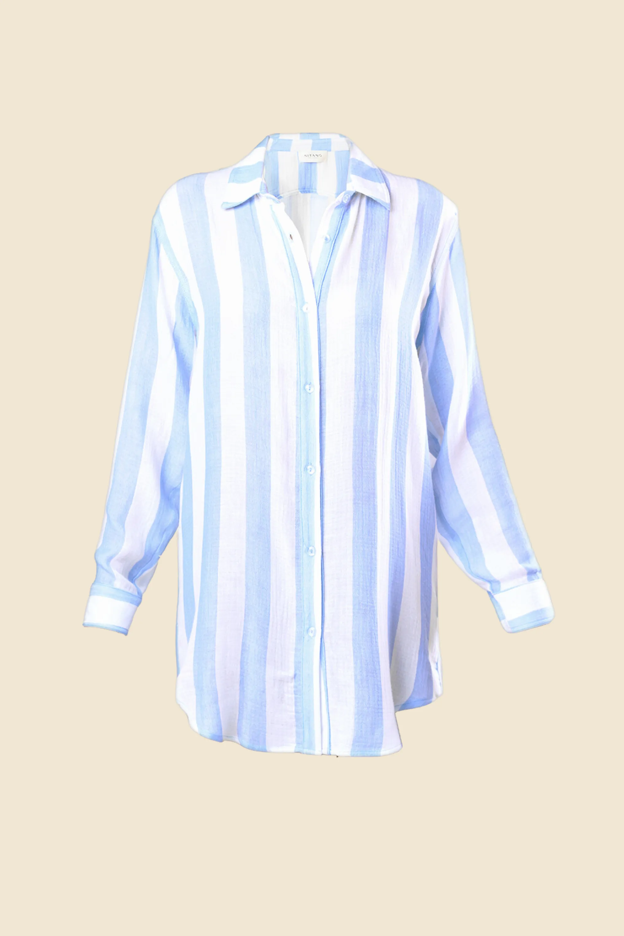 Positano Shirt Dress - Blue/White Cabana Stripes by Sitano
