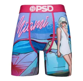 PSD Men's Blue/Miami Vice Elastic Wide Band Boxer Brief Underwear - E12011059-BLU-S
