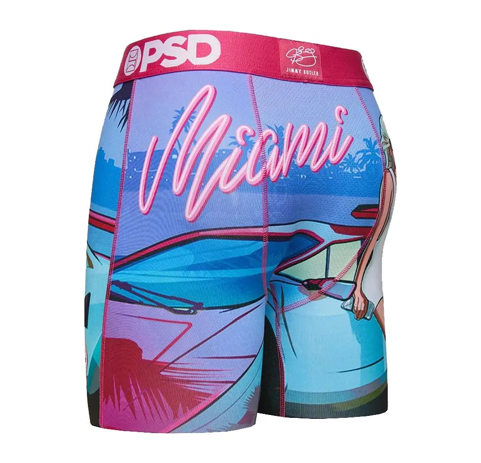 PSD Men's Blue/Miami Vice Elastic Wide Band Boxer Brief Underwear - E12011059-BLU-S