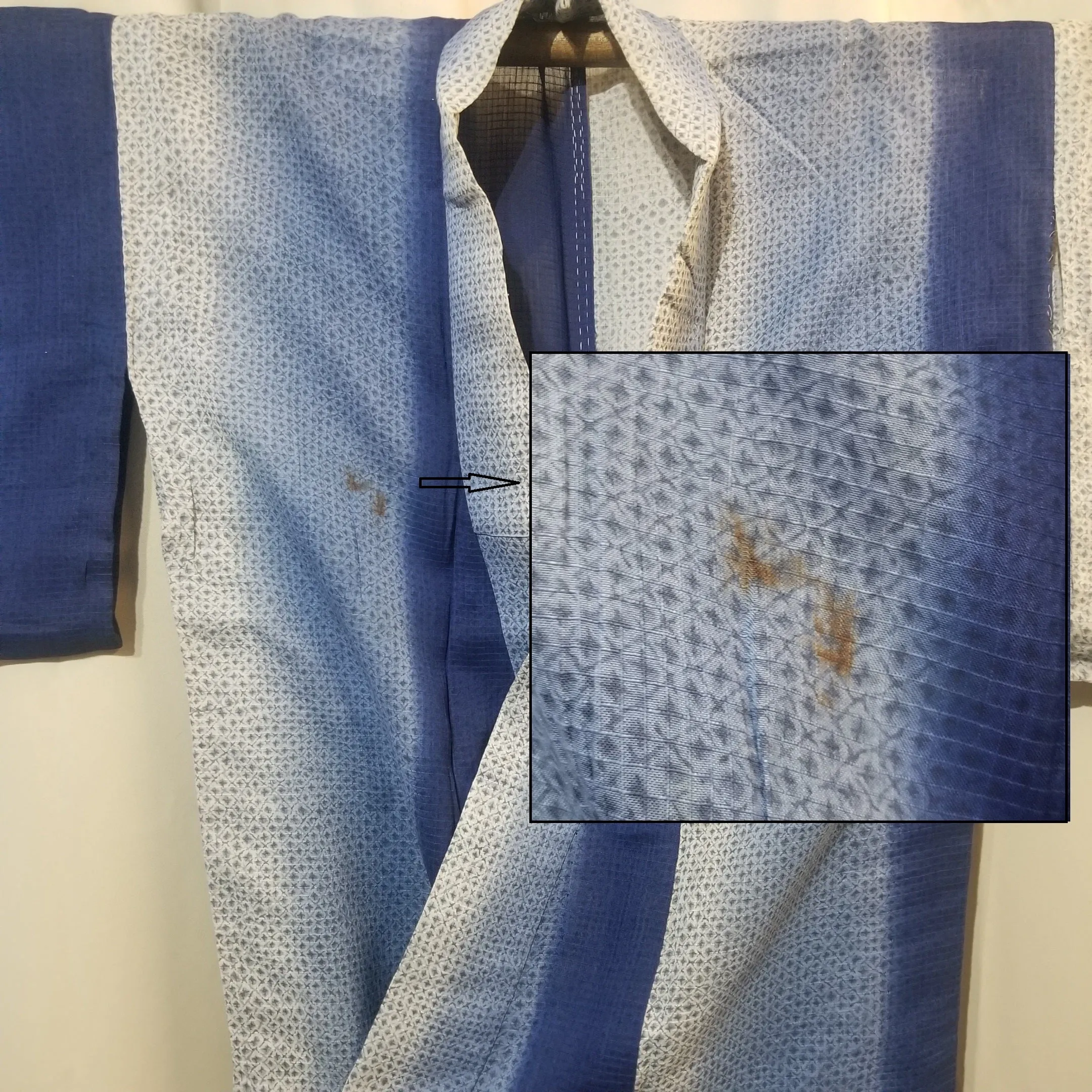 "Indigo Bands" Vintage Kimono