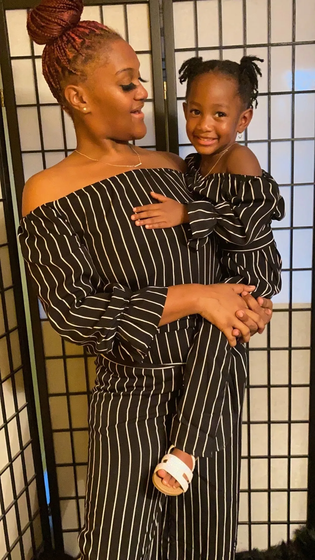 "Match in Style: WOMEN Black & White Striped Jumpsuit