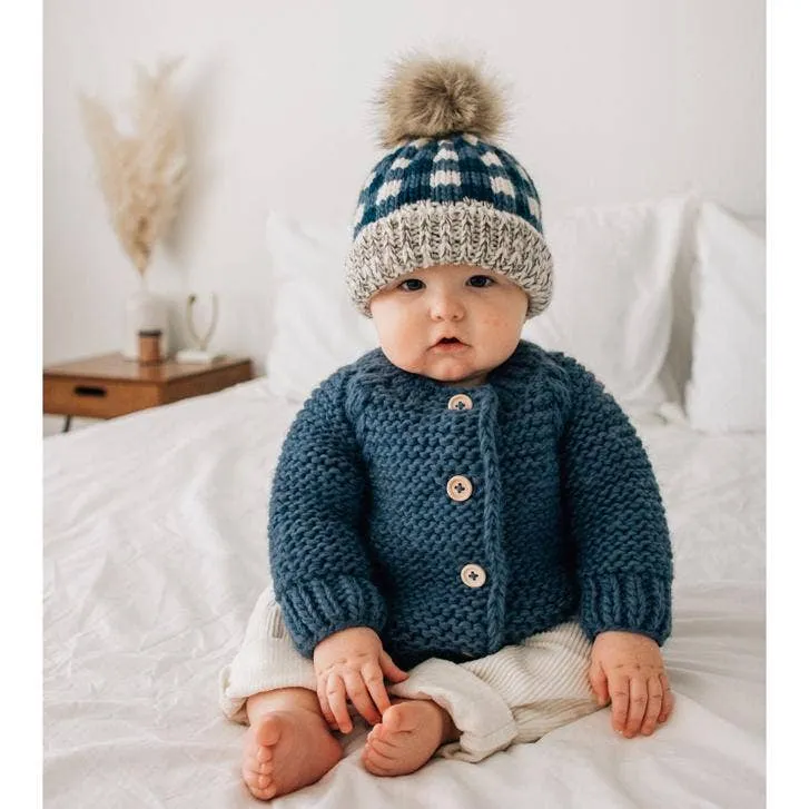 Slate Garter Stitch Cardigan Sweater Baby & Toddler